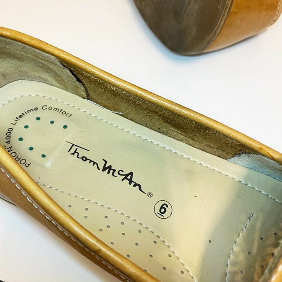 Leather Tan Loafers Slip-on Shoes Floral sz 6 - Picture 6 of 7